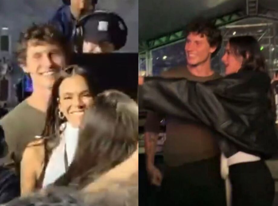 O cantor Shawn Mendes e a atriz Bruna Marquezine no show da Dua Lipa em São Paulo