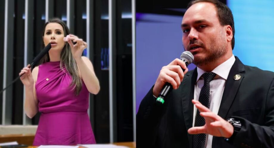 Carol de Toni e Carlos Bolsonaro são pré-candidatos ao Senado por SC