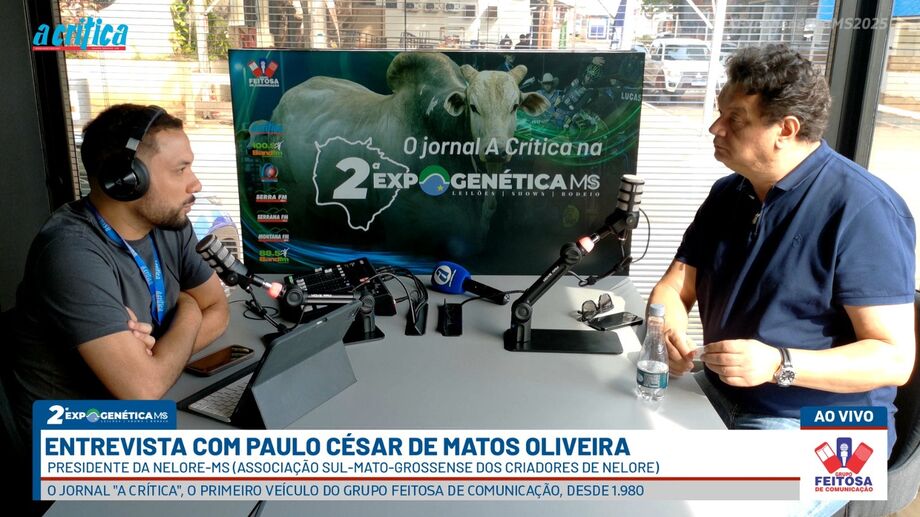 Paulo Matos, presidente da Nelore-MS, destaca geração de empregos, inclusão social e fortalecimento da pecuária na Expo Genética 2025, em Campo Grande.