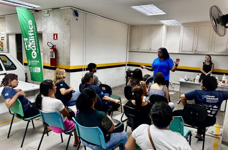 Participantes do Qualifica Express em oficina prática oferecida gratuitamente pela Funtrab em Campo Grande.