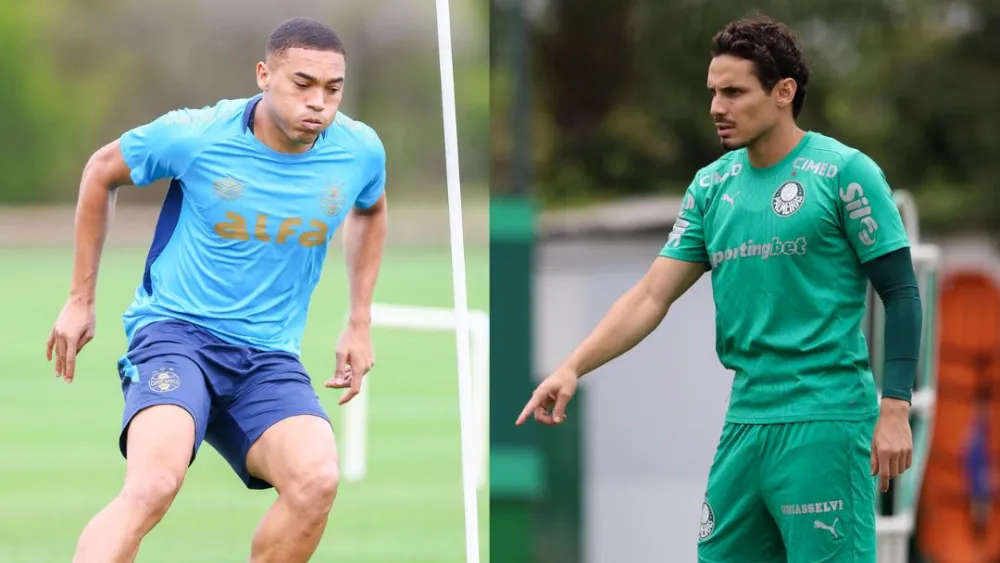 Carlos Vinicius e Raphael Veiga são esperanças de gols de Grêmio e Palmeiras, respectivamente