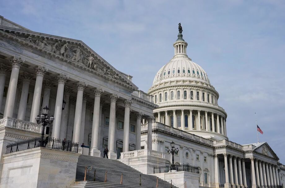 Vista do Capitólio dos EUA.
