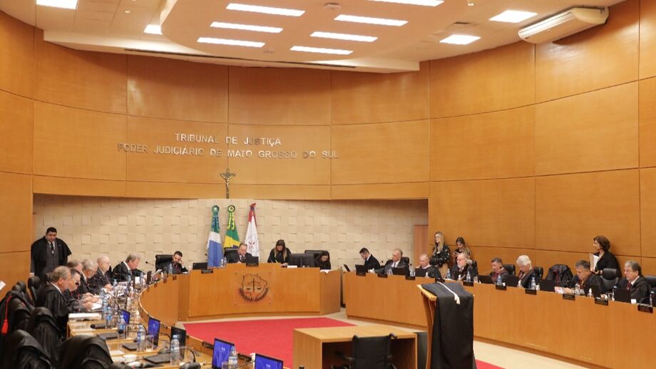 Sessão do Órgão Especial do Tribunal de Justiça de Mato Grosso do Sul (TJMS), em Campo Grande, que definiu a remoção de magistradas para as novas Varas de Sucessões da capital.
