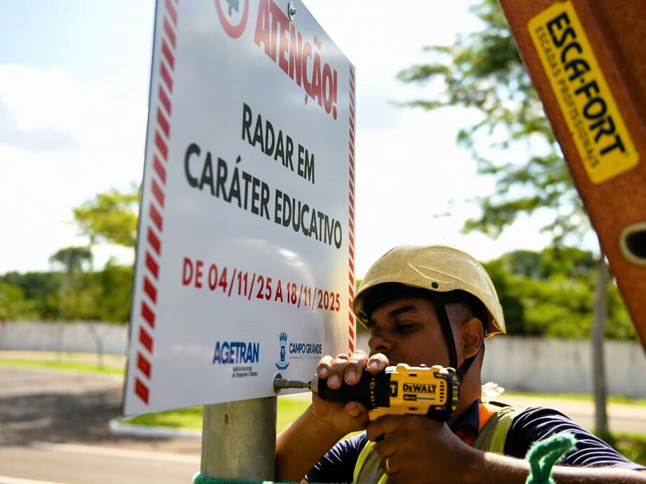 Novos radares de Campo Grande entram em fase educativa por 15 dias antes do início da fiscalização efetiva
