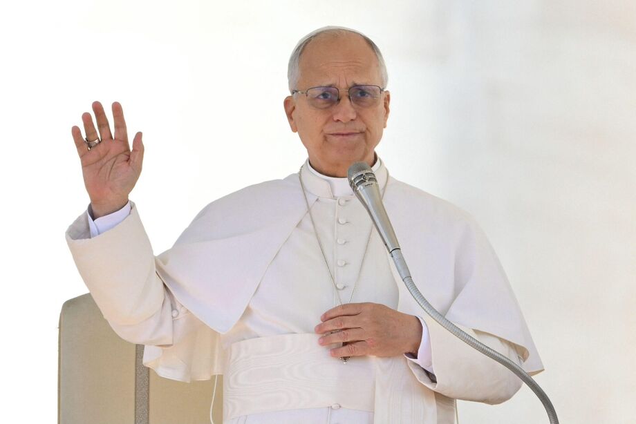 Papa Leão XIV durante audiência na Praça de São Pedro, no Vaticano.