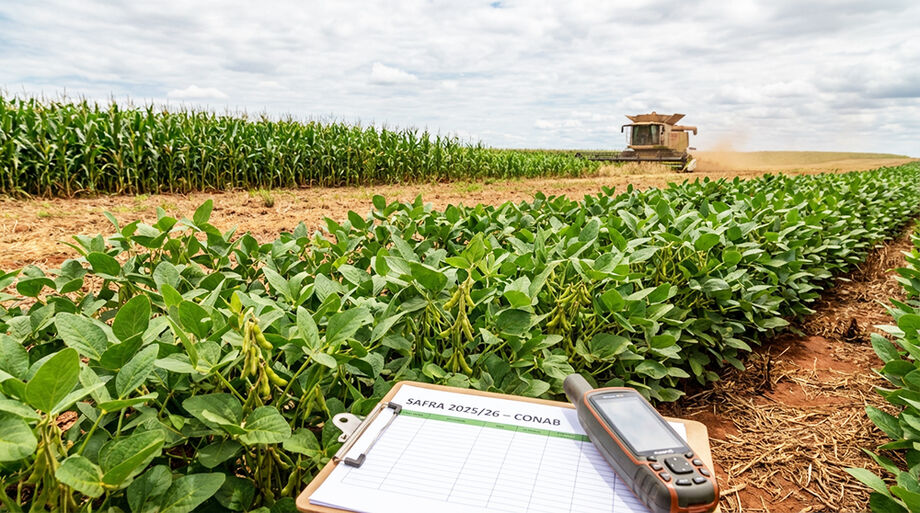 Lavoura de soja principal cultura da safra 2025/26 segue avançando no Brasil, com potencial para novo recorde de produção.