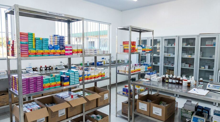 Farmácia pública com estoque de medicamentos. Justiça determinou que Bandeirantes apresente plano para garantir abastecimento contínuo à população.