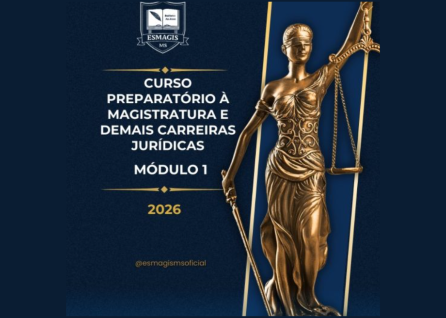 Curso preparatório à magistratura e carreiras jurídicas está com inscrições abertas para vagas presenciais e online.