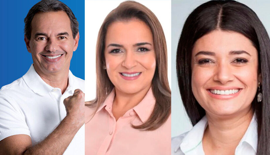 Prefeita Adriane (centro) não poupou críticas a Rose Modesto e Marquinhos Trad