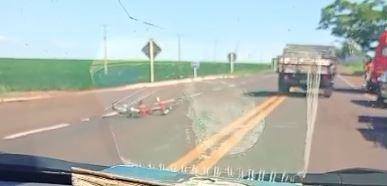 Bicicleta que era conduzida pelo menor ficou retorcida