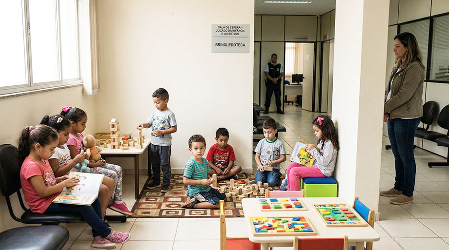 Fórum de Três Lagoas amplia acolhimento infantil com brinquedotecas em áreas de espera e atendimento.