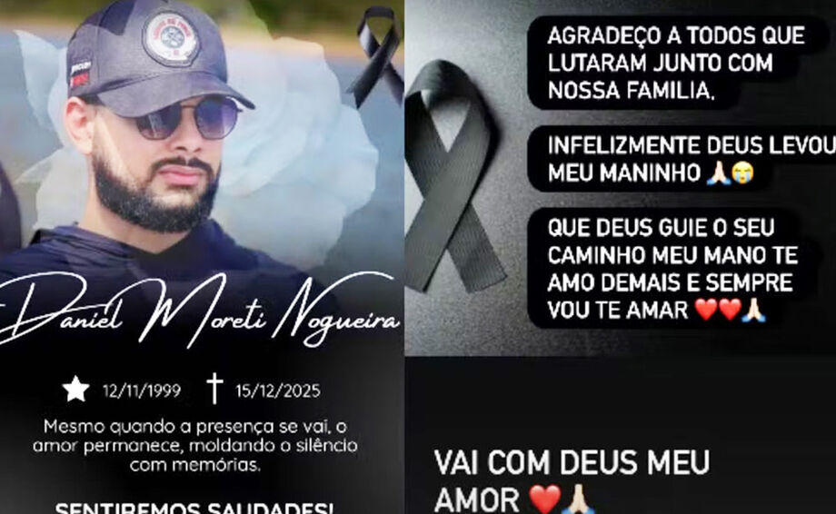 A morte de Daniel comoveu familiares e amigos, que se manifestaram nas redes sociais
