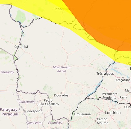 Mapa de MS está em alerta