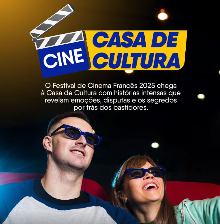 Público poderá assistir gratuitamente a filmes franceses recentes nos dias 10 e 12 de dezembro na Casa de Cultura.