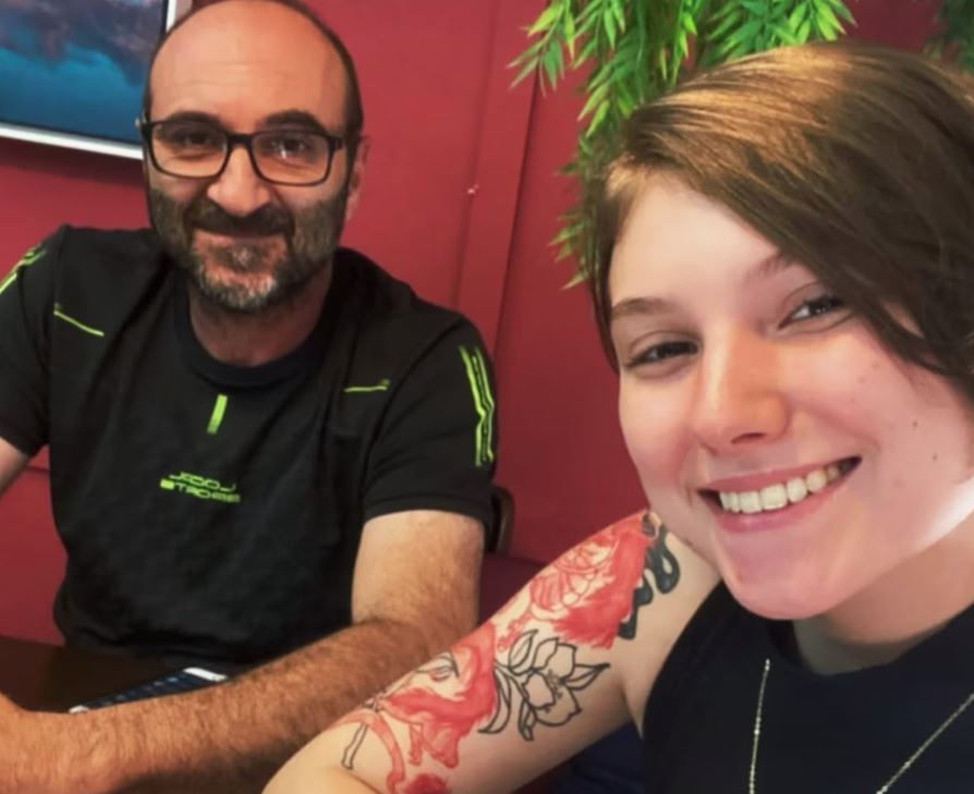 Isabel Veloso com o pai, Joelson Veloso