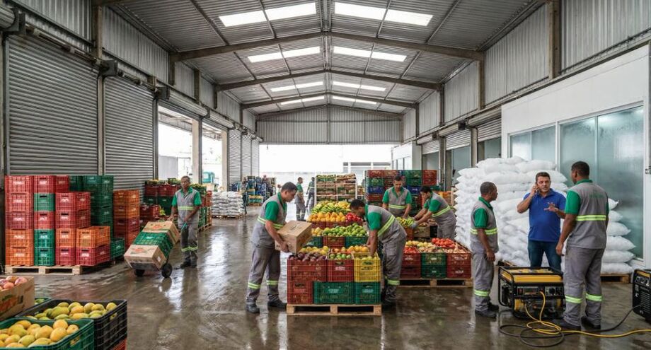 Ceagesp retoma as atividades após mais de 40 horas sem energia; comerciantes calculam perdas com alimentos estragados.