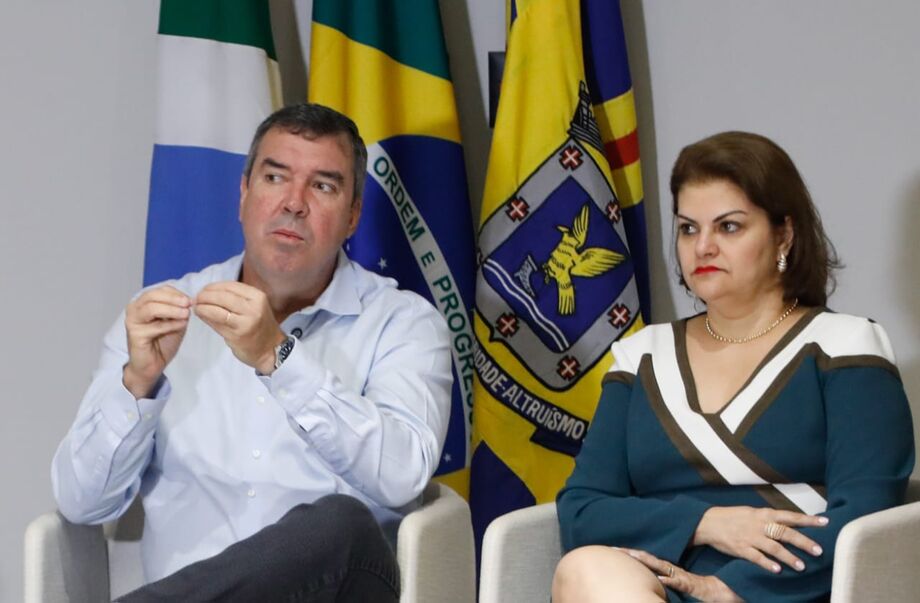 Eduardo Riedel, durante conversa com jornalistas.