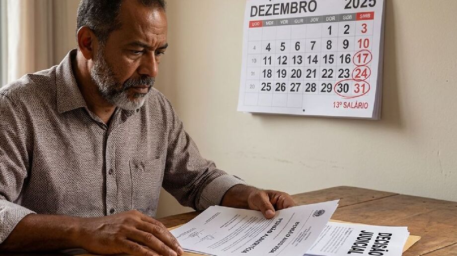 Com o calendário de dezembro na parede e papéis da Justiça sobre a mesa, o 13º salário surge como chance de quitar a pensão e evitar a prisão civil.