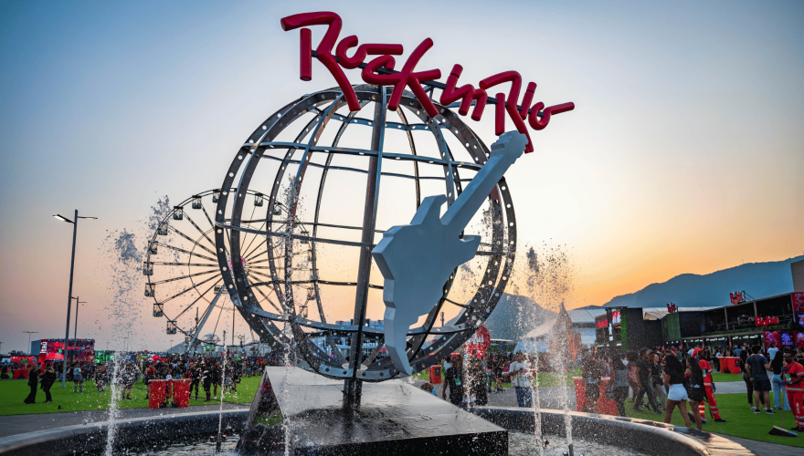 Letreiro do Rock in Rio no parque Olímpico, na zona oeste do Rio