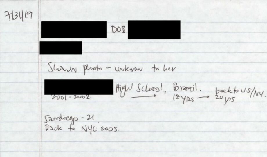 Bilhete anexado em investigação.