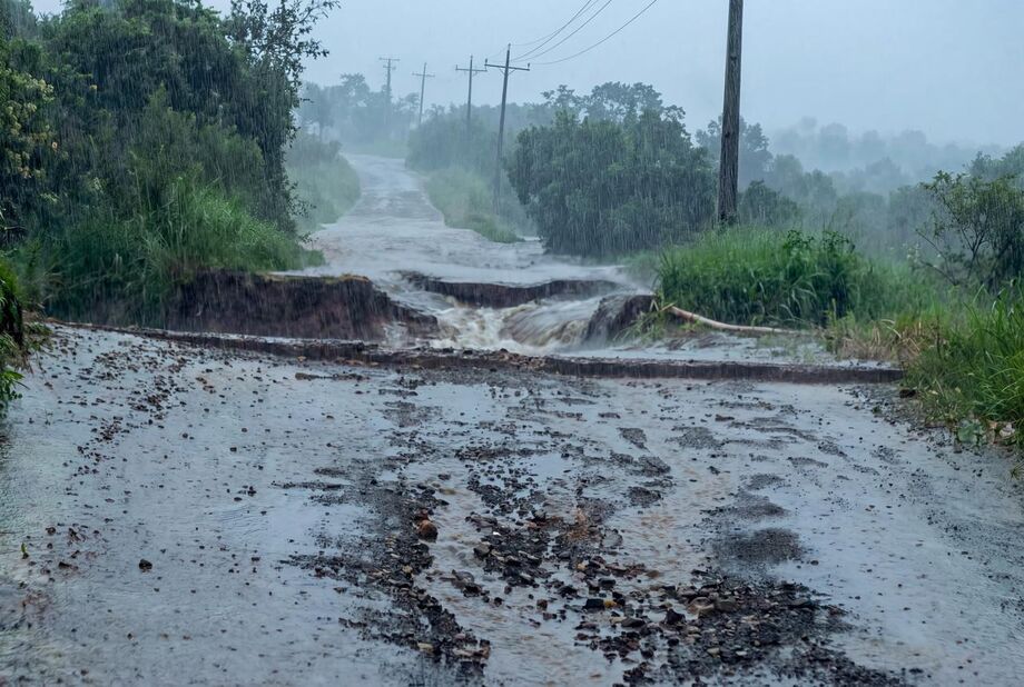 Paranhos enfrenta o maior temporal do ano e prefeitura mantém monitoramento até melhora do tempo para iniciar ações emergenciais.
