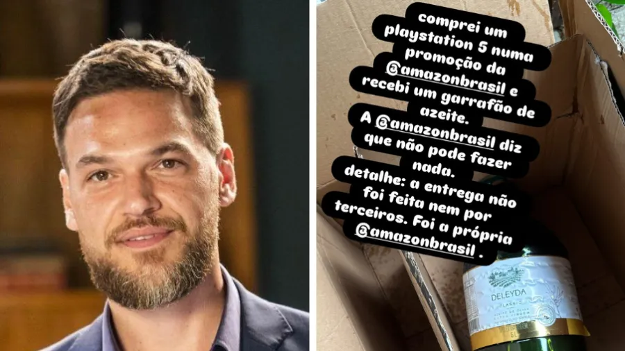 Emilio Dantas diz que recebeu um galão de azeite após comprar Playstation 5 na Amazon