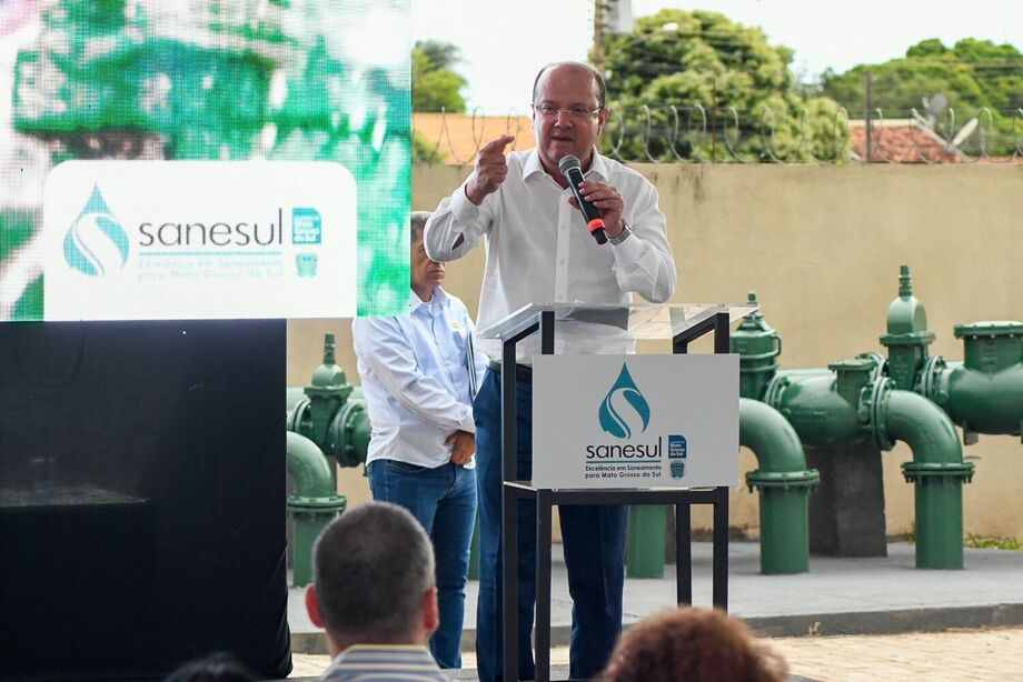 Em último dia como governador interino, Barbosinha participa de entrega de obras de abastecimento de água da Sanesul em Dourados.