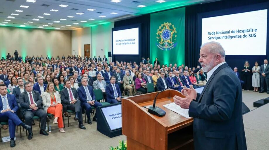 Presidente Lula discursa em evento que anunciou a criação da Rede Nacional de Hospitais e Serviços Inteligentes do SUS