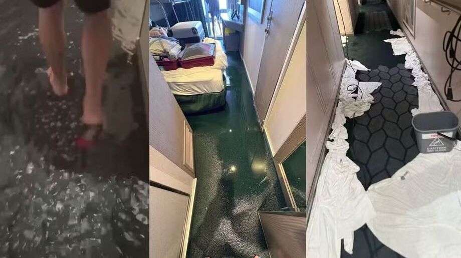 Cruzeiro da MSC registrou vazamento de água que alagou cabines e áreas comuns durante a viagem.