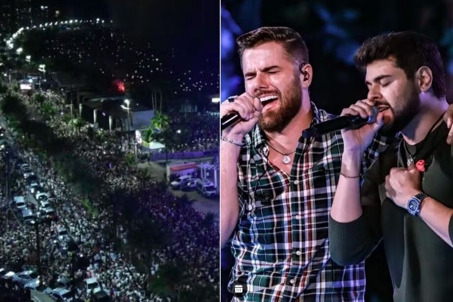 Policiais atuam na saída do festival Estação Verão, em Praia Grande, após confusão com disparos que deixou quatro feridos.