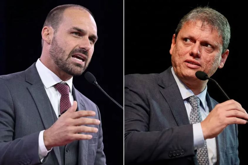 Eduardo Bolsonaro afirmou que Tarcísio de Freitas não teria espaço político para contrariar o projeto presidencial de Flávio Bolsonaro.