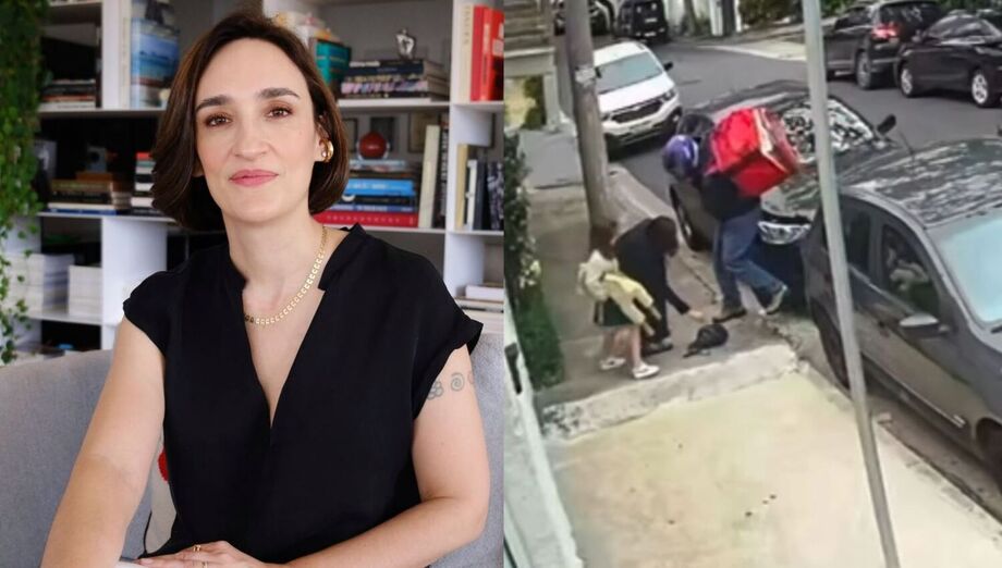 Assalto à mão armada contra Maria Prata foi registrado por câmeras de segurança na Zona Oeste de São Paulo.