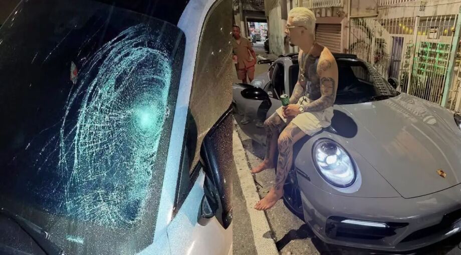 Porsche conduzido por MC Tuto foi apreendido e passará por perícia após atropelamento