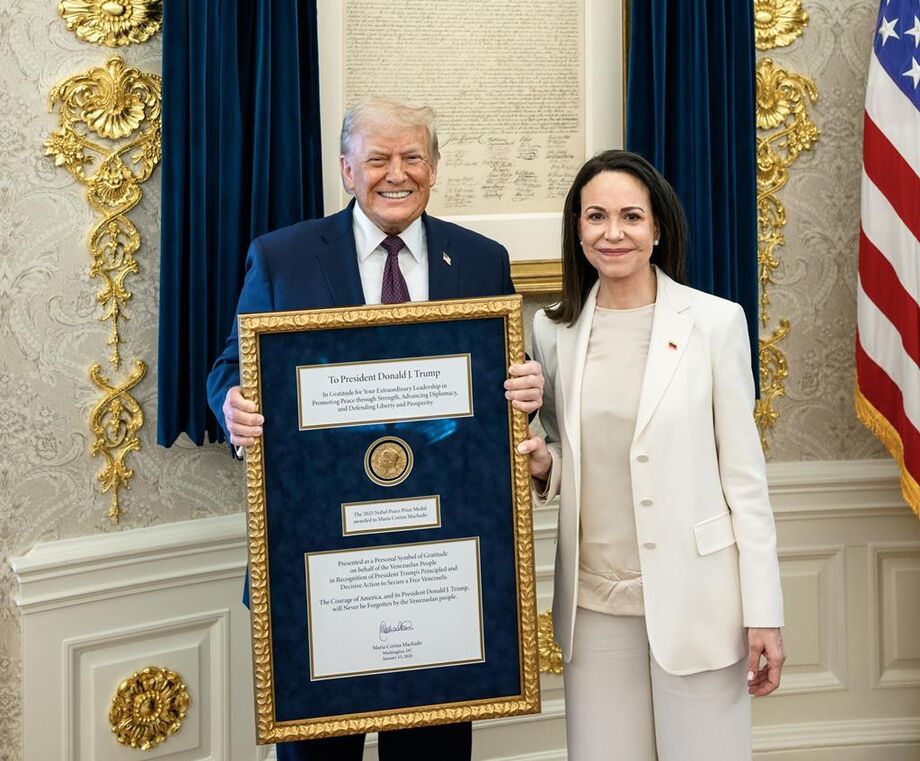 María Corina Machado entrega simbolicamente medalha do Nobel da Paz a Donald Trump; Fundação Nobel afirma que prêmio não pode ser transferido.