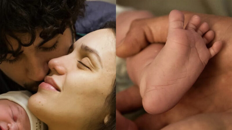 Rafa Kalimann e Nattan celebram o nascimento da filha Zuza Helena em São Paulo.