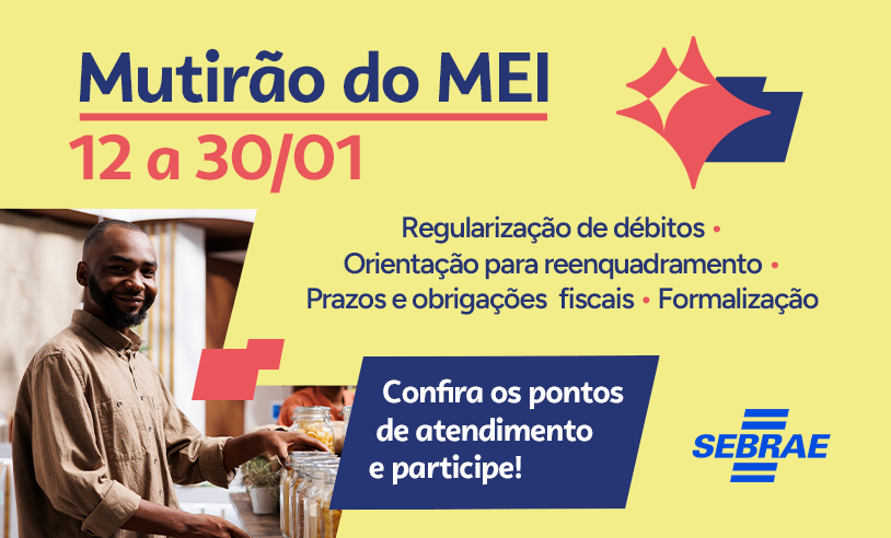 Janeiro é mês de tirar as contas do papel e organizar a vida financeira, inclusive de quem trabalha por conta própria. Pensando nos microempreendedores individuais que querem começar o ano sem pendências, o Sebrae/MS realiza, de 12 a 30 de janeiro, o Muti