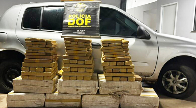 DOF apreendeu 267 kg de maconha após perseguição na região de fronteira em Ponta Porã