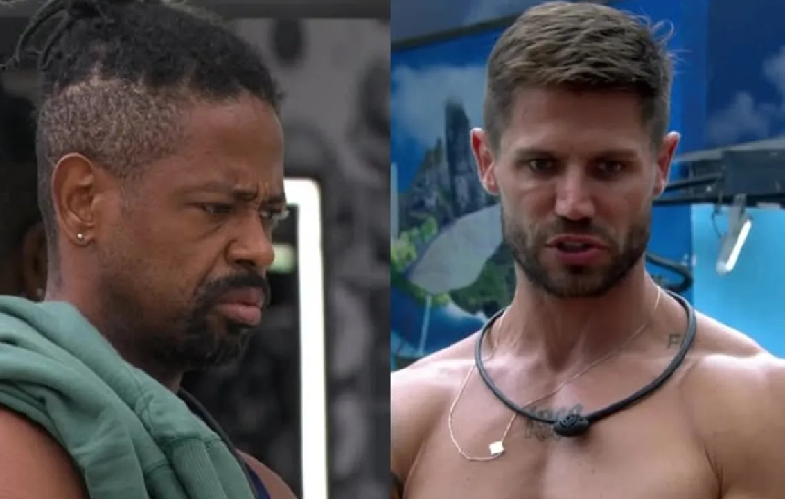 Leandro provoca Jonas durante faxina no banheiro do BBB 26, os dois trocam farpas e reforçam divisão entre grupos na casa.
