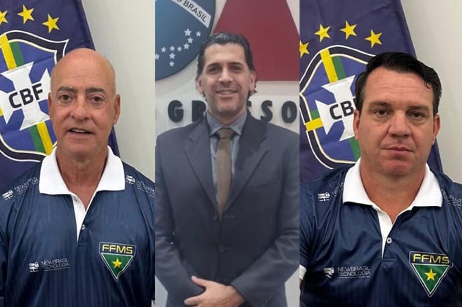 Paulo Cesar Pereira de Freitas, Augusto Domingos Borges Ortega e João Lupato receberam capacitação em parceria entre a FFMS e a CBF