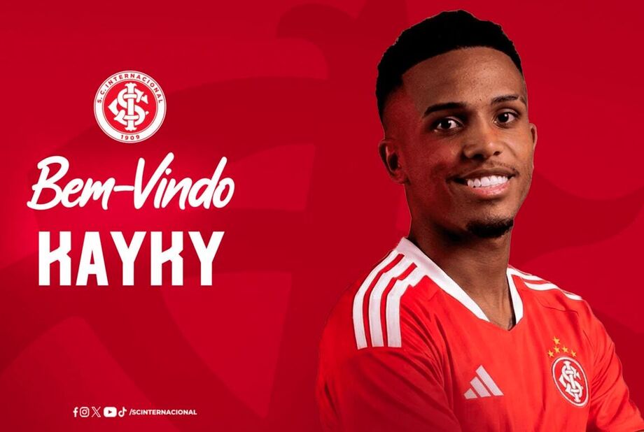 Kayky é apresentado no Beira-Rio e reforça o Inter na luta para sair da zona de rebaixamento.