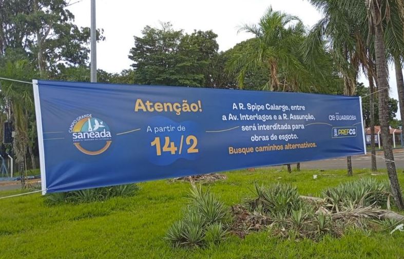 Rua Spipe Calarge recebe obra de ampliação da rede de esgoto a partir deste sábado.