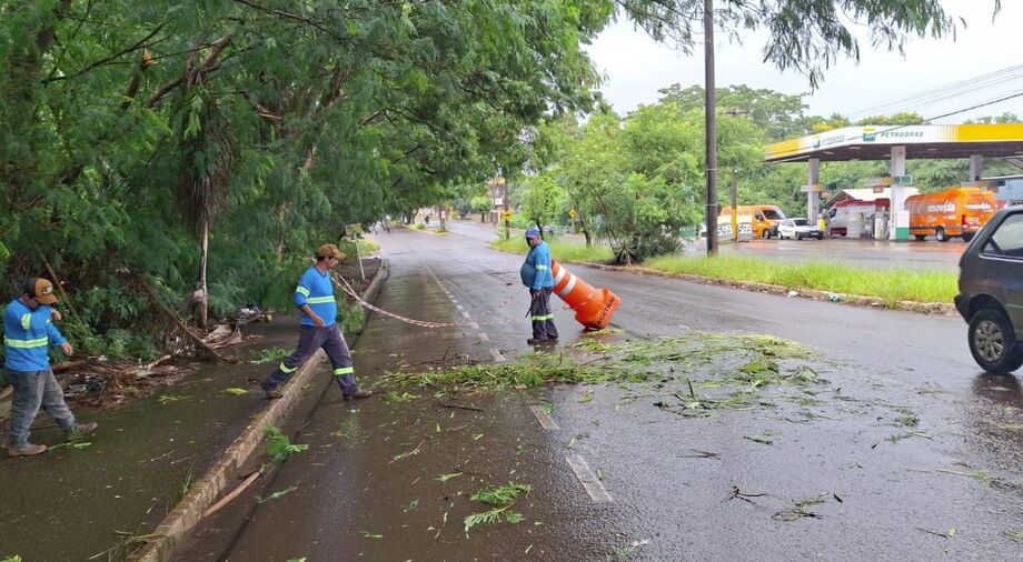Força-tarefa do município atua em ocorrências provocadas pelas chuvas em Campo Grande