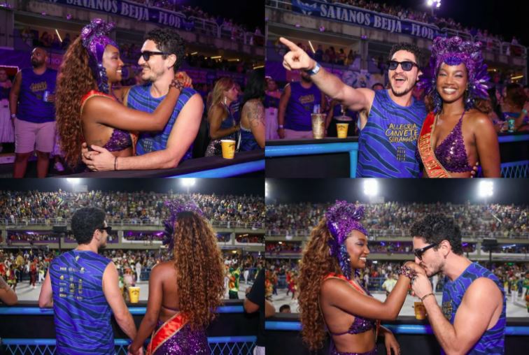 Iza e João Vitor Silva assumem relacionamento durante o carnaval na Sapucaí.