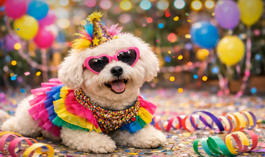 Pets fantasiados ao lado de seus tutores participam do CarnaPet no Carnavalzinho do Bosque, no Shopping Bosque dos Ipês