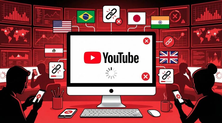 Instabilidade global impediu a exibição de vídeos no YouTube nesta quarta-feira (18).