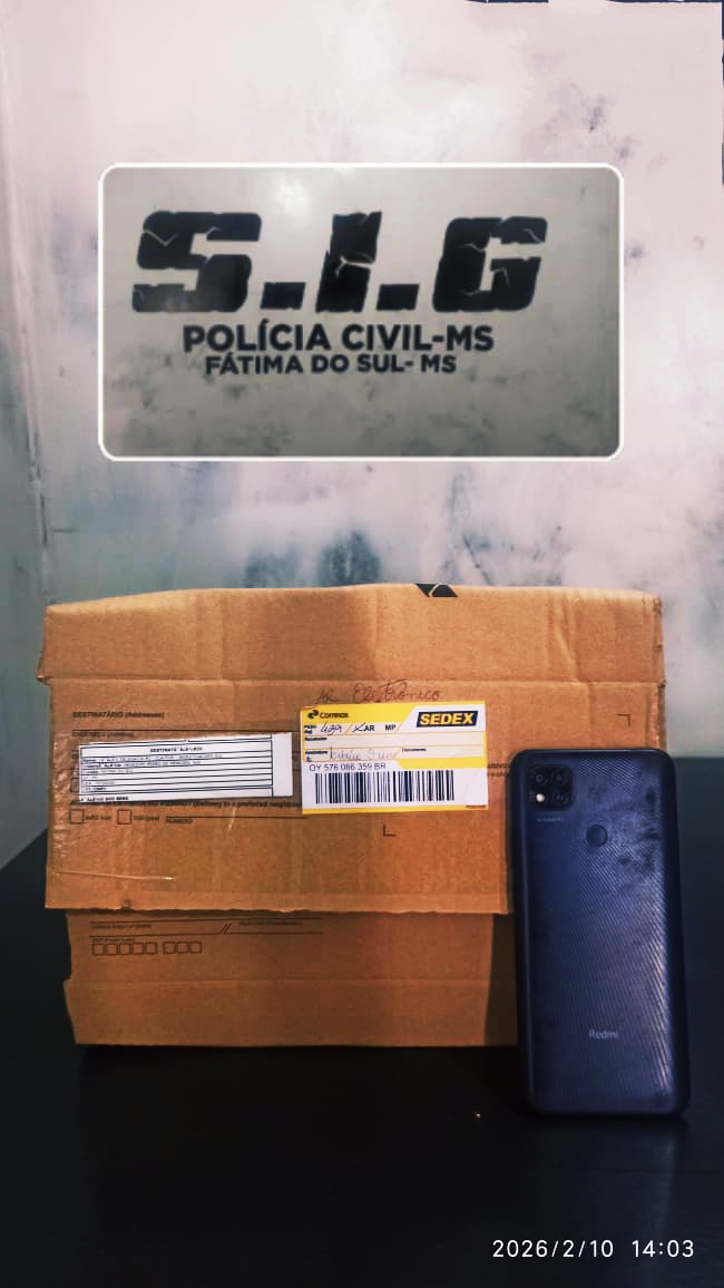 Delegacia de Fátima do Sul recebeu o celular furtado em 2025, após identificação do usuário e envio do aparelho à Polícia Civil.