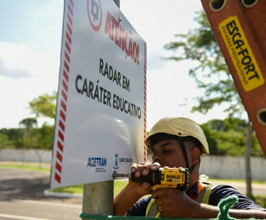 Radar na Avenida Salgado Filho entra em fase educativa até 26 de fevereiro para orientar motoristas sobre o limite de velocidade em Campo Grande.