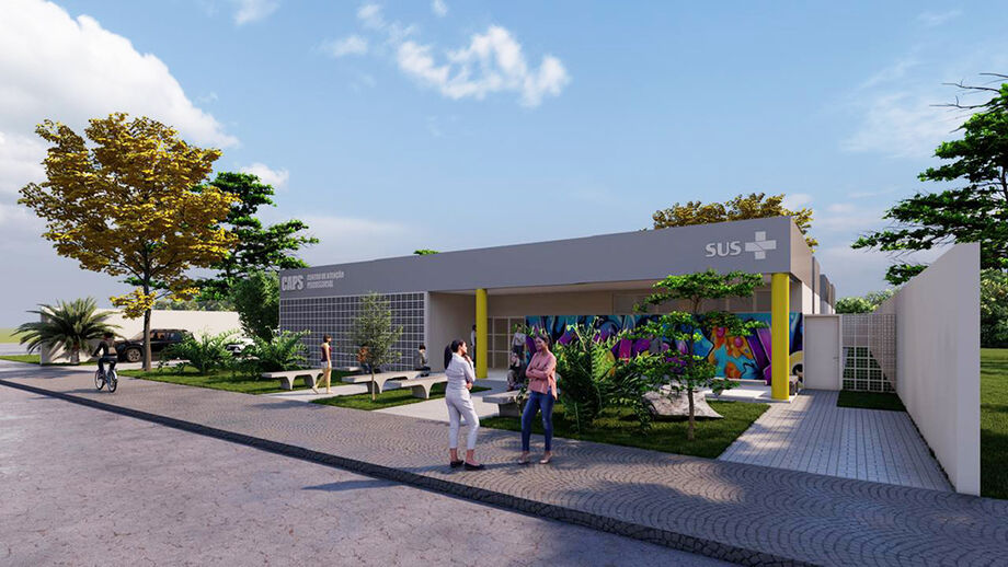 Obra do CAPS AD III começa na Rua Abílio de Mattos Pedroso, no Jardim Novo Horizonte, em Dourados, com recursos do Novo PAC Saúde.