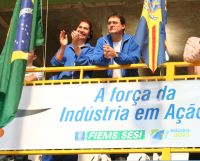 Sérgio Longen , presidente da Fiemse Maura Gabínio diretora do Sesi