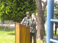 Major Fosenca durante a solenidade de formatura dos estagiários